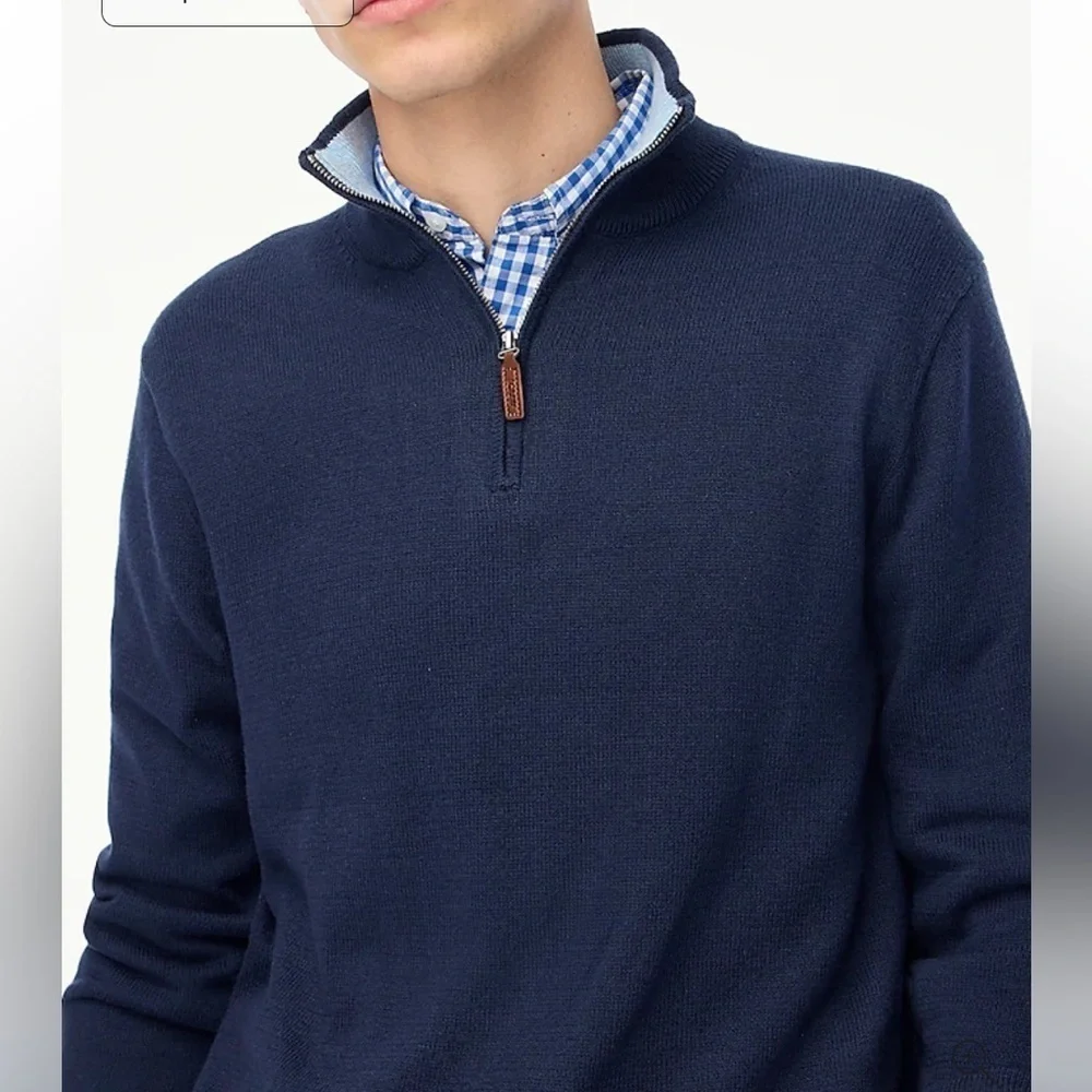 J crew Cotton half-zip sweater
